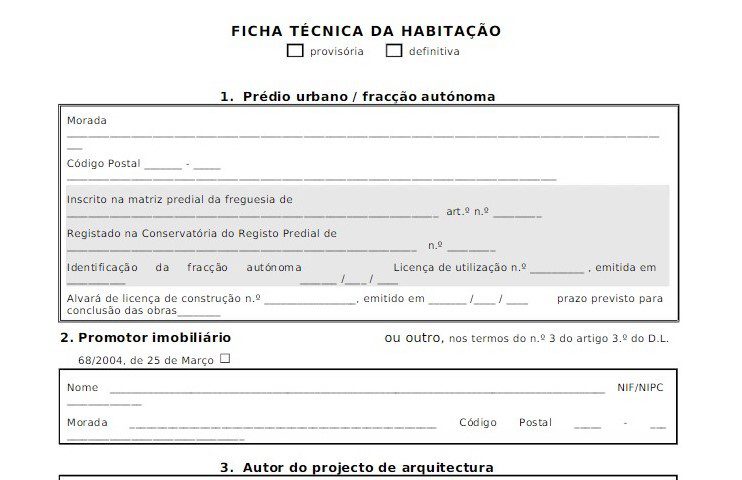 Ficha Técnica de Habitação